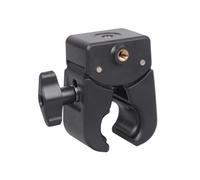 Abrazadera de agarre fuerte ajustable con dos soportes de 1/4 pulgadas para asegurar el equipo de la cámara al manillar de la bicicleta, motocicleta, cámara, clip de video