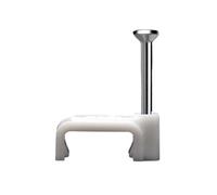 Abrazadera de alambre de forma rectangular de 4/5/6/7/8/9/10/12 mm, hebilla de línea de fijación de clavo de acero redondo blanco para colgar en la pared, clips de cable (color: 100 unidades, tamaño