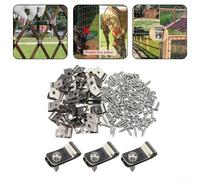 Abrazadera de alambre robusta hecha de acero inoxidable 304 para valla de seguridad y contención de mascotas, práctico diseño de rosca, 100/200 piezas (200 piezas)