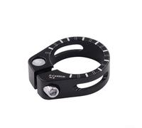 Abrazadera de aleación para tija de sillín para bicicleta con pernos de montaje de perfil bajo compatible con estándares de diámetro de tija de sillín de 31,8 mm y 34,9 mm (31,8 negro)