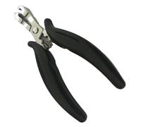 Abrazadera de alicates de tipo plano con ranura de 6mm, mango negro, for hacer extensiones de cabello preadheridas de punta plana, 1 ud.