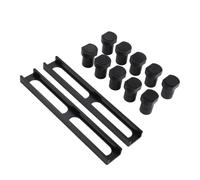 Abrazadera de aluminio Allion para banco de trabajo con 2 bases y 10 topes para agujeros de perro de 19 mm/20 mm, tablero de tope de cepillado de carpintería para fresar y cortar