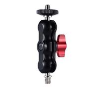 Abrazadera de aluminio de alta resistencia para cámara, 2 kg, capacidad de carga, posicionamiento flexible, conexión de 1/4 para cámaras deportivas, soporte de cámara de aventura