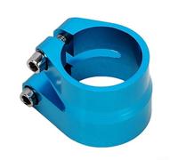 Abrazadera de asiento de bicicleta Abrazadera de tubo de doble capa con poste de liberación rápida Aleación de aluminio para una fijación estable y segura del sillín en bicicletas (azul)