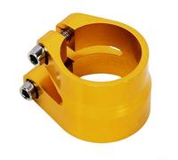 Abrazadera de asiento de bicicleta Abrazadera de tubo de doble capa con poste de liberación rápida aleación de aluminio para una fijación estable y segura del sillín en bicicletas (dorado)