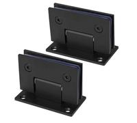 Abrazadera de baño de servicio pesado, paquete de 2, bisagra de puerta de vidrio de acero inoxidable Abrazadera de bisagra de puerta de vidrio fija cuadrada bidireccional (2PCS Hinge 90°)