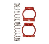 Abrazadera de bisagra mecánicamente optimizada con resorte C hebilla para bicicletas plegables Brompton ofrece una aplicación consistente en el punto de bisagra (rojo)