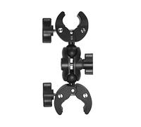 Abrazadera de brazo de doble enchufe de 1 pulgada, base de montaje para manillar de motocicleta, bola de 25 mm, para montaje de cabeza de 1,5 a 4 cm, rango de abrazadera C, montaje en C, manillar de