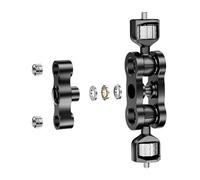 Abrazadera de brazo flexible de doble cabeza esférica de 1/4 pulgadas para accesorios de cámara, abrazadera de aleación de aluminio, soporte de luz intermitente