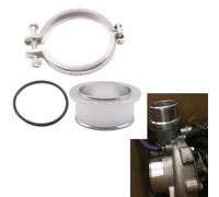 Abrazadera de brida de banda en V para compresor turbo, 1 juego, para HX35 HX35W HX40W, aleación de aluminio, alta fiabilidad estable, fácil instalación, reparación de automóviles
