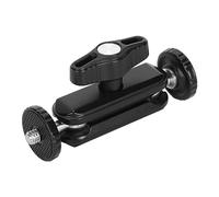 Abrazadera de Cabeza Esférica Doble, Rotación de 360 Grados, Versátil y Práctica, Aleación de Aluminio para Monitor de Cámara con Almohadilla de Goma