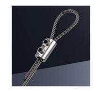 Abrazadera de cable de acero inoxidable con doble orificio, clips de cobre duraderos for cables de acero de 1,5/2 mm, fijación versátil.(For1.5mm wire X20pcs)