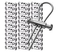 Abrazadera de Cable de cuerda de alambre de acero, Clip de cobre y Metal, tornillo ajustable, accesorio de Metal, accesorios de sujeción for 1,2-2,5mm, 100/10 Uds.(50PCS)
