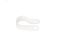 Abrazadera de Cable de nailon, Clip Tipo R, fijación de montaje de tubería duradera, sujetadores de manguera de cableado útiles, accesorios eléctricos, 100 Uds.(White-6.4mm)