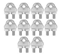 Abrazadera de Cable para Cuerda Metálica, Acero Inoxidable M6, 10 Piezas - Sujeción Fuerte y Resistente a la Corrosión, Uso en Exterior y Seguridad