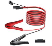 Abrazadera de cocodrilo con clip de 5 m 16 AWG a SAE con adaptador de polaridad inversa