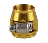 Abrazadera de colector de aceite de aleación de aluminio An8 Ajuste para tubería de combustible y tubo de agua Clip de manguera de malla Color negro Pieza de repuesto directo (dorado)