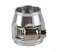 Abrazadera de colector de aceite de aleación de aluminio An8 Ajuste para tubería de combustible y tubo de agua Clip de manguera de malla Color negro Pieza de repuesto directo (plata)