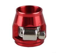 Abrazadera de colector de aceite de aleación de aluminio An8 para tubería de combustible y tubo de agua, clip de manguera de malla, color negro, pieza de repuesto directa (rojo)