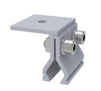 Abrazadera de costura de techo para matrices solares fotovoltaicas en techos de metal con costuras de pie, cuerpo de aluminio, tornillos y arandelas de acero inoxidable premontados (1 unidad)