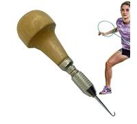 Abrazadera de cuerda con mango de madera - herramienta de reparación de raquetas de tenis, extractor de cuerdas profesional, equipo de pandilla duradero | Raqueta de calabaza de bádminton Kit de
