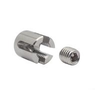 Abrazadera de cuerda de acero inoxidable con clip cruzado para diámetros de cuerda de alambre entre 2 mm y 8 mm, adecuada para instalaciones de enrejado de pared (M16 x 8)