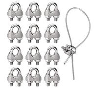 Abrazadera de Cuerda de Alambre, 12pcs M3 Abrazadera de sillín de Perno en U Sujetacables de Acero Inoxidable para Cable Alambre Diámetro 3MM Sujeción