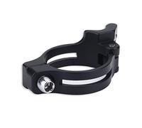 Abrazadera de desviador Delantero Brazo Ajustable, Soldadura de aleación en la parte delantera Mech Derailleur Clamp Black 31.8/34.9mm(31.8mm-Negro)