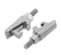 Abrazadera de doble mordaza ISO M8/M10, acero inoxidable 304 para conexión segura al vacío, rango de diámetro de 12-25 mm, tornillo de gancho de pinza tipo C para uso industrial (12)