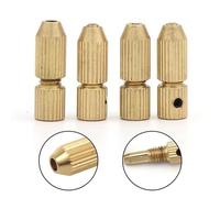 Abrazadera de eje de motor de latón de 2,0 mm, adaptador de portabrocas de 0,7 a 1,2 mm, accesorio de pinza con llave para hacer modelos de bricolaje y perforar