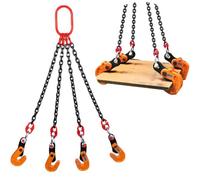 Abrazadera de elevación de Placa Horizontal de 1,6 t/3527 LB con 4 Abrazaderas, Elevador de Tambor de Alta Resistencia, Cadena de Acero al manganeso de Alta Resistencia para grúa Industrial