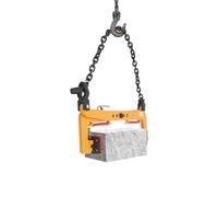 Abrazadera de elevación piedra cadena 17 pulgadas 350 Kg- Clip sellado aleación acero caucho amarillo apertura 30-51 Cm grúa excavadora astillero construcción