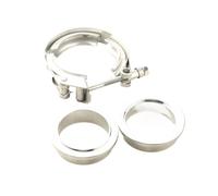 Abrazadera De Escape V-Band Abrazadera de liberación rápida escape Turbo con banda en V 1,5",75", 2", 2,25", 3" + brida macho/hembra acero dulce(2.25Inch(57MM))