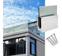 Abrazadera de espiga de barandilla de vidrio de aluminio de alta calidad para vallas de piscina, balcones y escaleras, fácil instalación, se adapta a kit completo de vidrio de 10 a 17 mm (plateado L