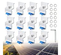 Abrazadera de extremo de aluminio PV paneles solares soporte de panel solar 12 unidades abrazadera final soporte de fijación para módulos solares para altura del módulo 35 mm