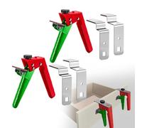 Abrazadera de fijación ajustable para cajones de gabinete, clips de instalación de panel frontal de acero inoxidable para armarios, paquete de 2 unidades rojo y verde