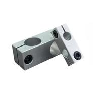 Abrazadera de fijación de Pilar Abrazadera de pilar soporte, eje guía acero al carbono, aluminio igual diámetro ortogonal, 8mm, 10mm, 12mm, 1 Uds(12-12mm carbon steel)