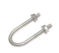 Abrazadera de hebilla en forma de U de acero inoxidable 304 M6/M8/M10/M12, abrazadera de tubo de tornillo en forma de U con tuercas, 1 pieza(M8x27MM)