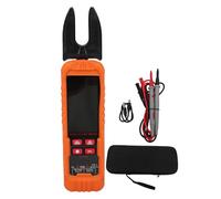Abrazadera de horquilla AC DC, medidor Multímetro digital inteligente Mandíbulas en forma de U Medidor de amperios de rango automático Pantalla a color HD Medición de temperatura