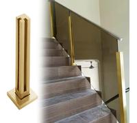Abrazadera de husillo de escalera de acero inoxidable cepillado para paneles de vidrio, balaustre de 49.2 pulgadas de altura para porche, villa, veranda, barandilla de cubierta y elegante poste de
