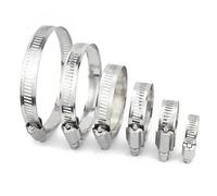 Abrazadera de manguera de acero inoxidable 304 con tornillo sin fin ajustable, 5 unidades por lote(21-38mm)