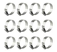 Abrazadera de manguera ZIPCCI, paquete de 12 abrazaderas de manguera de acero inoxidable para engranajes sin fin y tubos, 21-38 mm (3/4-1-1/2'')
