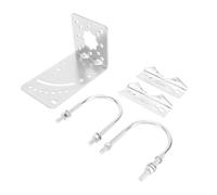 Abrazadera de Mástil de Antena, Abrazadera de Mástil de Antena Doble con Base de Montaje, Accesorios de Montaje de Tubería con Pernos en U para TV Vía Satélite