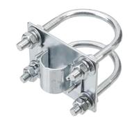 Abrazadera de mástil de antena, soporte de mástil, ajustable 25-52 mm, adecuado para montaje en techos, balcones, caravanas, yates y caravanas, plata, 1 unidad