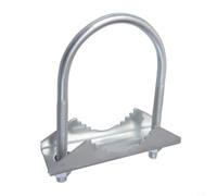 Abrazadera de mástil de metal pesado para montaje de antena, fijación tubular a tubo con perno en U para 25-46 mm de diámetro, acabado en plata, ideal para TV, radio Ham y