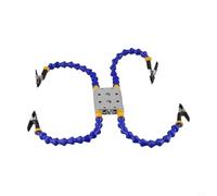 Abrazadera de mesa de soldadura con brazos flexibles - Herramienta de tercera mano para estación de soldadura, accesorio de reparación ajustable de 25 cm con 2/4/6 garras, aluminio (4 garras)