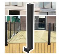 Abrazadera de metal para barandilla de vidrio para interiores y exteriores, para paneles de vidrio resistentes al viento de 10 a 12 mm, 90 cm de altura, acabado negro y elegante solución de seguridad
