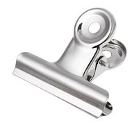 Abrazadera de metal para sellar alimentos, para oficina, papel, documentos, boletos, carpeta de recibos de cuero
