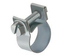 Abrazadera de mordaza ligera, según DIN 3017, acero galvanizado (W1), diámetro nominal de 21 mm, ancho de 9 mm.