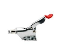 Abrazadera de palanca, 1 abrazadera de palanca de empuje de 272 kg, brazo de rosca interna, carrera de 31,8 mm, mango de 180°, base de brida, accesorio de soldadura